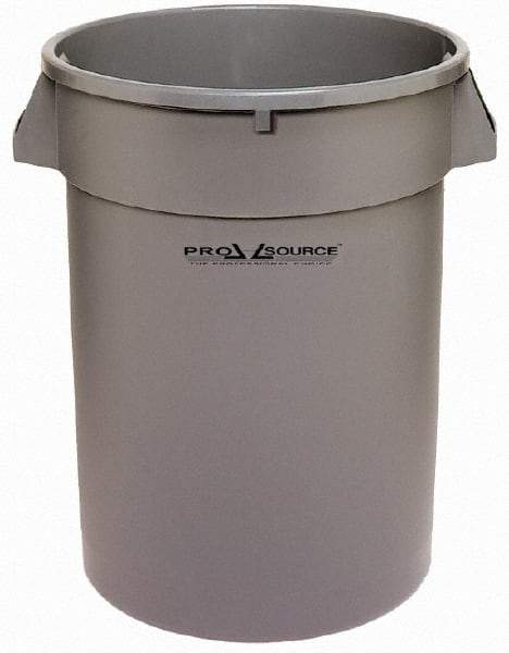 PRO-SOURCE - 32 Gal Gray Round Trash Can - Polyethylene, 27-3/4" High - All Tool & Supply