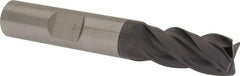 SGS - 7/16", 4 Flute, Single End, Solid Carbide, 0.02" Corner Radius End Mill - 2-3/4" OAL, Right Hand Flute, 1" LOC, Right Hand Cut - All Tool & Supply