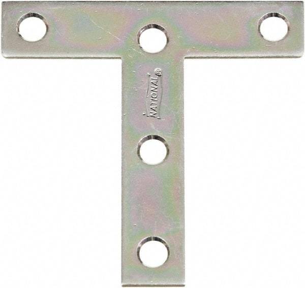 National Mfg. - 3" Long x 3" Wide Steel Tee Plates - Zinc Plated Finish - All Tool & Supply