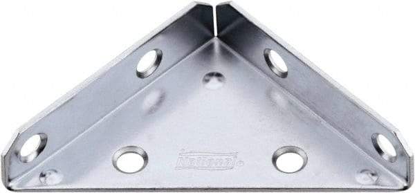 National Mfg. - 3" Long x 3" Wide Steel Corner Braces - Zinc Plated Finish - All Tool & Supply