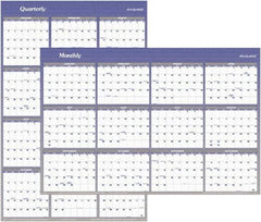 AT-A-GLANCE - 1 Sheet, 32 x 48", Erasable Wall Planner - White & Blue - All Tool & Supply