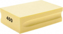 Brite Star - 400 Grit, Diamond Hand Pad - Yellow, 2-1/4" Wide x 3-3/4" Long, Coated - All Tool & Supply