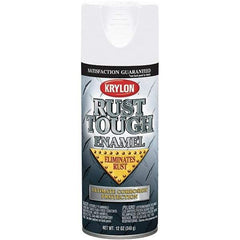 Krylon - White, Gloss, Rust Proof Enamel Spray Paint - 25 Sq Ft per Can, 12 oz Container, Use on Wood, Metal - All Tool & Supply