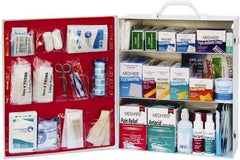 Medique - 1,100 Piece, 100 Person, Industrial First Aid Kit - 13-3/4" Wide x 16-1/4" Deep x 5-1/2" High, Metal Cabinet - All Tool & Supply