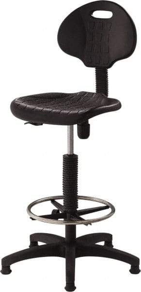 NPS - 18 Inch Wide x 17 Inch Deep x 39 to 47 Inch High, Plastic Base, Polyurethane Chair - Polyurethane Seat, Black - All Tool & Supply