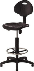 NPS - 18 Inch Wide x 17 Inch Deep x 39 to 47 Inch High, Plastic Base, Polyurethane Chair - Polyurethane Seat, Black - All Tool & Supply