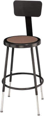 NPS - 14 Inch Wide x 14 Inch Deep x 19 to 26-1/2 Inch High, Steel Base, Adjustable Height Stool - Hardboard Seat, Black - All Tool & Supply