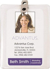 ADVANTUS - Clip-On Badge Holder - Clear - All Tool & Supply