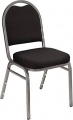 NPS - Fabric Black Stacking Chair - Silver Frame, 18" Wide x 20" Deep x 34" High - All Tool & Supply