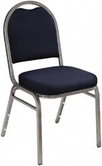 NPS - Fabric Blue Stacking Chair - Silver Frame, 18" Wide x 20" Deep x 34" High - All Tool & Supply