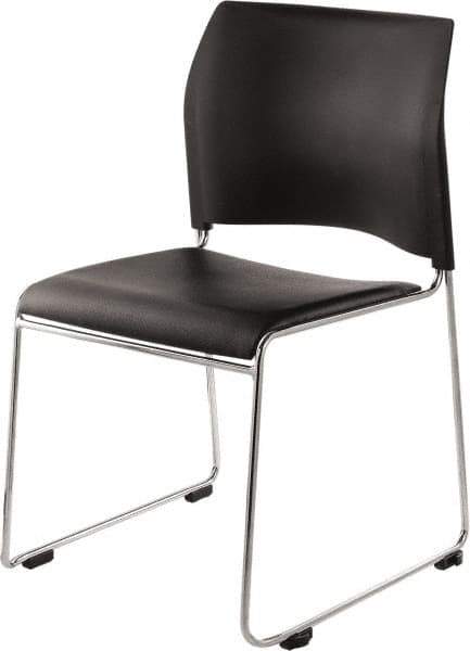 NPS - Vinyl Black Stacking Chair - Chrome Frame, 20" Wide x 19-1/4" Deep x 30" High - All Tool & Supply