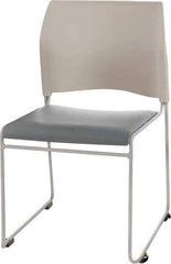 NPS - Vinyl Blue Stacking Chair - Silver Frame, 20" Wide x 19-1/4" Deep x 30" High - All Tool & Supply