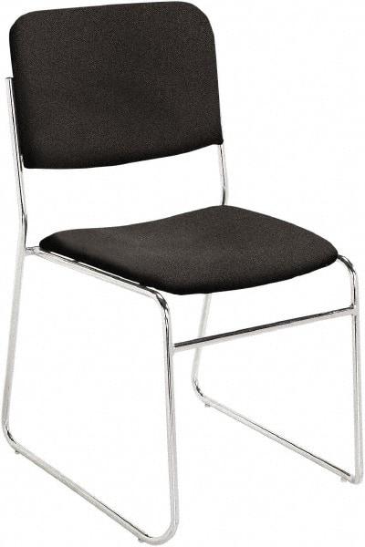 NPS - Fabric Black Stacking Chair - Chrome Frame, 19" Wide x 21" Deep x 33" High - All Tool & Supply