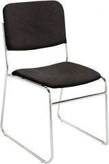 NPS - Fabric Black Stacking Chair - Chrome Frame, 19" Wide x 21" Deep x 33" High - All Tool & Supply