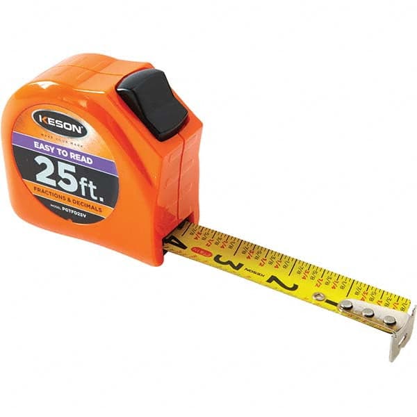 Keson - 25' x 1" Yellow Blade Tape Measure - All Tool & Supply