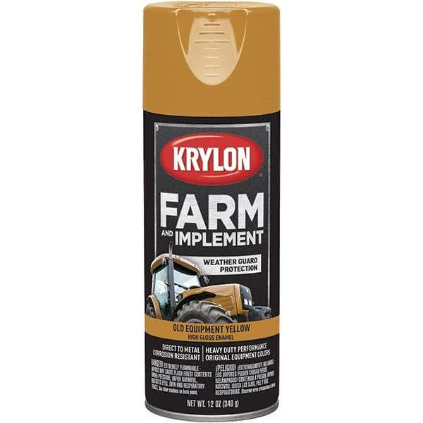 Krylon - Yellow (Caterpillar Old), 12 oz Net Fill, Gloss, Farm & Equipment Spray Paint - 12 oz Container, Use on Equipment - All Tool & Supply