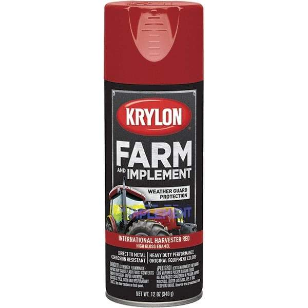 Krylon - Red (International Harvester), 12 oz Net Fill, Gloss, Farm & Equipment Spray Paint - 12 oz Container, Use on Equipment - All Tool & Supply