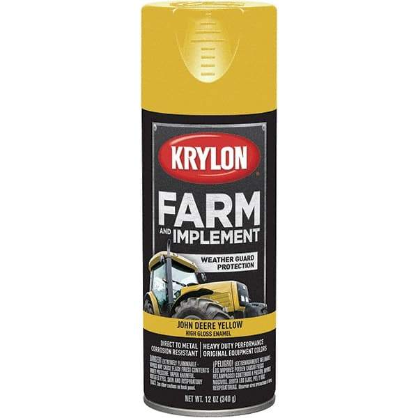 Krylon - Yellow (John Deere), 12 oz Net Fill, Gloss, Farm & Equipment Spray Paint - 12 oz Container, Use on Equipment - All Tool & Supply