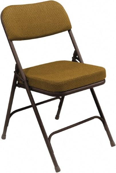 NPS - 18" Wide x 20-3/4" Deep x 32" High, Steel & Fabric Folding Chair with Fabric Padded Seat - Gold - All Tool & Supply