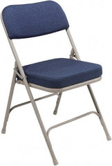 NPS - 18" Wide x 20-3/4" Deep x 32" High, Steel & Fabric Folding Chair with Fabric Padded Seat - Blue - All Tool & Supply