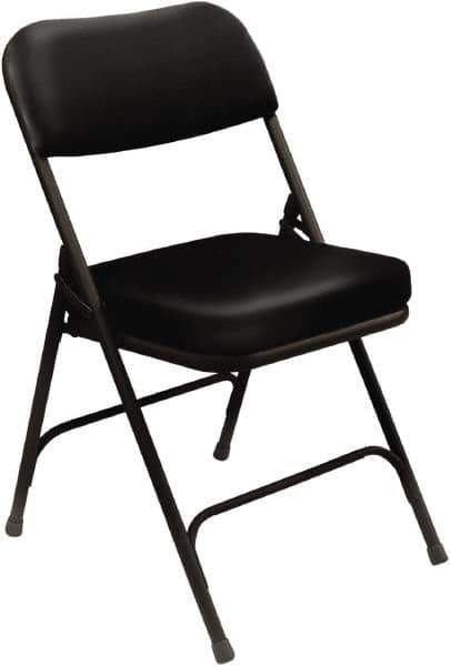 NPS - 18" Wide x 20-3/4" Deep x 32" High, Steel & Vinyl Folding Chair with Vinyl Padded Seat - Black - All Tool & Supply