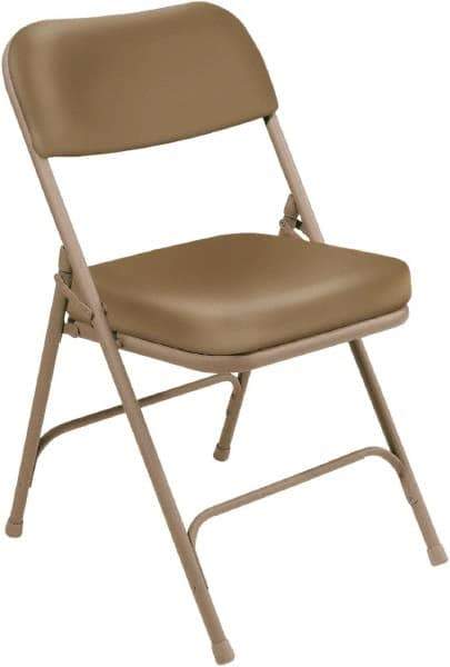 NPS - 18" Wide x 20-3/4" Deep x 32" High, Steel & Vinyl Folding Chair with Vinyl Padded Seat - Beige - All Tool & Supply