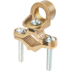 Panduit - 8 to 4 AWG Compatible Grounding Clamp - Bronze, 4-1/4" OAL - All Tool & Supply