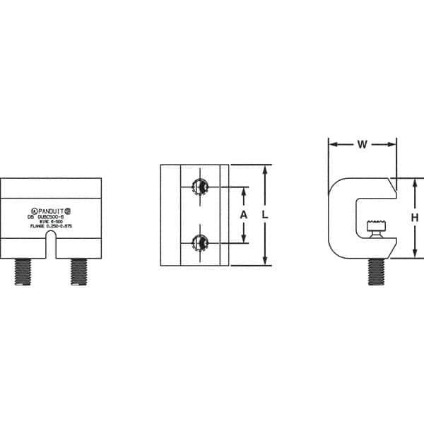 Panduit - 6 AWG Compatible Grounding Clamp - Copper Alloy, 3.1496" OAL, IEEE STD 837-2002, DB Rated, Comply with Vibration Tests per MIL-STD-202G (METHOD 201A) - All Tool & Supply