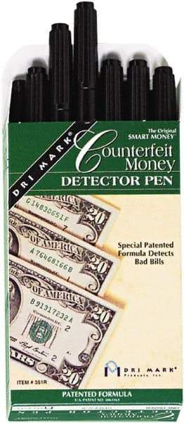 Dri-Mark - Black Counterfeit Detector Marker - Felt Tip, Chemically Sensitive Ink - All Tool & Supply