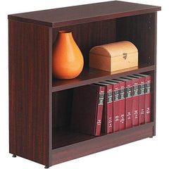 ALERA - 2 Shelf, 29-1/2" High x 31-3/4" Wide Bookcase - 14" Deep, Woodgrain Laminate, Mahogany - All Tool & Supply