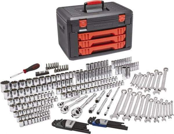 GearWrench - 239 Piece 1/4, 3/8 & 1/2" Drive Mechanic's Tool Set - Comes in Blow Molded Case with 3 Drawers - All Tool & Supply