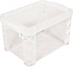 ADVANTUS - 1 Compartment, 6-1/4 Inch Wide x 4-1/4 Inch Deep x 4-1/4 Inch High, Card File Box With Lift-Off Lid - Plastic, Clear - All Tool & Supply