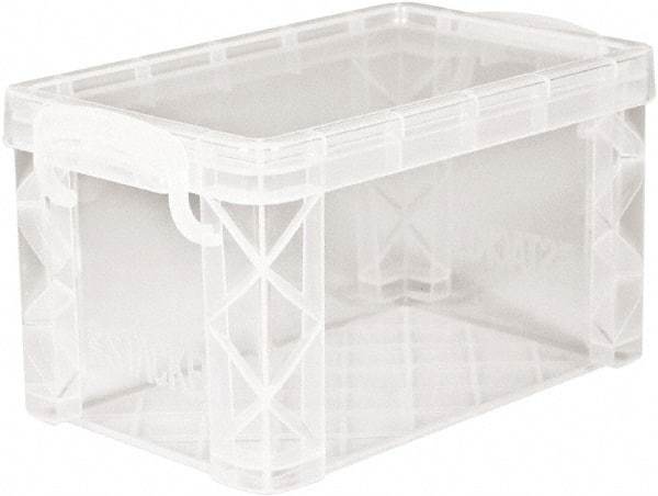 ADVANTUS - 1 Compartment, 6-1/4 Inch Wide x 3-7/8 Inch Deep x 3-1/2 Inch High, Card File Box With Lift-Off Lid - Plastic, Clear - All Tool & Supply