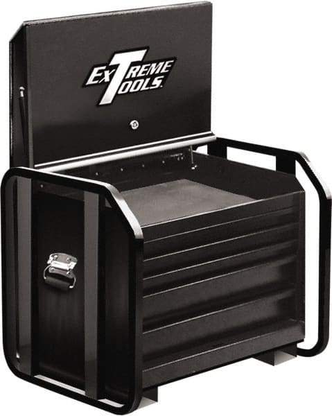 EXTREME TOOLS - 36" Wide x 25-1/4" Deep x 28-1/4" High Job Site Road Box - 1 Door, Steel, Black - All Tool & Supply