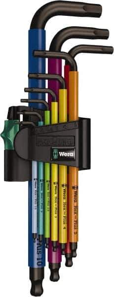 Wera - 9 Piece L-Key Hex Key Set - Hex Range 1.5 to 10mm - All Tool & Supply