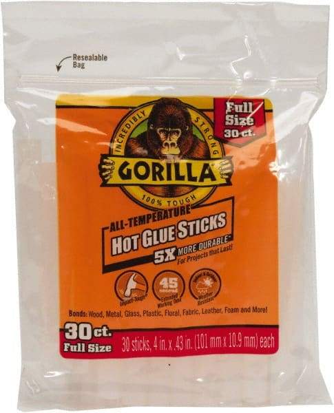 Gorilla Glue - 0.43" Diam, 4" Long, Clear, Hot Melt, Low Melt Glue Stick - All Tool & Supply