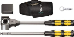 Wera - 1/2" Drive Square Head Ratchet Set - Nickel-Plated Finish, 13-27/64" OAL, 32 Gear Teeth - All Tool & Supply