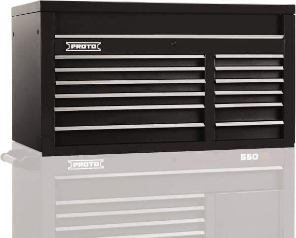 Proto - 12 Drawer Top Tool Chest - 50" Wide x 25-1/4" Deep x 27" High, Steel, Black - All Tool & Supply