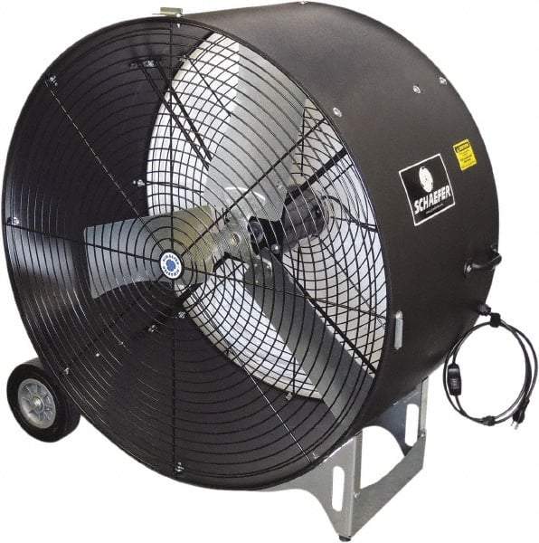 Schaefer Ventilation Equipment - 42" Blade, 3/4 hp, 10,900 & 16,600 CFM, Industrial Circulation Fan - Portable with Wheels, 2 Speed - All Tool & Supply