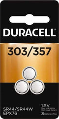 Duracell - Size 303/357, Silver Oxide, 1 Pack, Button & Coin Cell Battery - 1.5 Volts, Flat Terminal, SR44, ANSI 1130SO/1131SO Regulated - All Tool & Supply