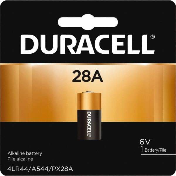 Duracell - Size 28A, Alkaline, 1 Pack, Standard Battery - 6 Volts, Button Tab Terminal, LR1406, ANSI 1414A Regulated - All Tool & Supply