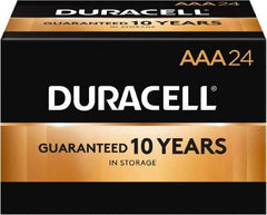 Duracell - Size AAA, Alkaline, 24 Pack, Standard Battery - 1.5 Volts, Button Tab Terminal, LR03, ANSI 24A Regulated - All Tool & Supply