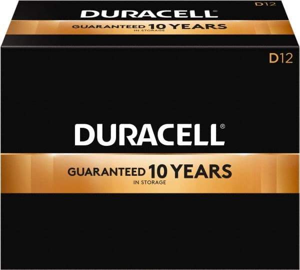 Duracell - Size D, Alkaline, 12 Pack, Standard Battery - 1.5 Volts, Button Tab Terminal, LR20, ANSI 13A Regulated - All Tool & Supply