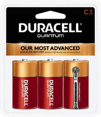 Duracell - Size C, Alkaline, 3 Pack, Standard Battery - 1.5 Volts, Button Tab Terminal, LR14, ANSI 14A Regulated - All Tool & Supply