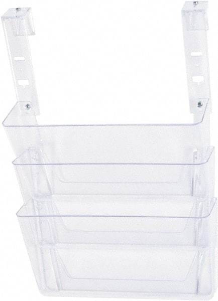 Deflect-o - 13" Wide x 4" Deep x 20" High, 3 Compartments, Plastic Hanging File Folder Racks-Plastic - Clear, 12-3/4" Compartment Width x 3-3/4" Compartment Depth x 6-3/4" Compartment Height - All Tool & Supply