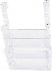 Deflect-o - 13" Wide x 4" Deep x 20" High, 3 Compartments, Plastic Hanging File Folder Racks-Plastic - Clear, 12-3/4" Compartment Width x 3-3/4" Compartment Depth x 6-3/4" Compartment Height - All Tool & Supply