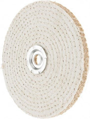 Value Collection - 6" Diam x 3/8" Thick Unmounted Buffing Wheel - 40 Ply, Polishing, 1" Arbor Hole, Hard Density - All Tool & Supply