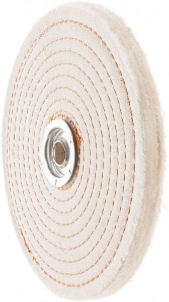 Value Collection - 6" Diam x 1/2" Thick Unmounted Buffing Wheel - 50 Ply, Polishing, 1" Arbor Hole, Hard Density - All Tool & Supply