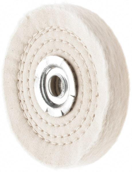 Value Collection - 4" Diam x 1/2" Thick Unmounted Buffing Wheel - 50 Ply, Polishing, 1" Arbor Hole, Hard Density - All Tool & Supply