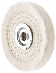 Value Collection - 4" Diam x 1/2" Thick Unmounted Buffing Wheel - 50 Ply, Polishing, 1" Arbor Hole, Hard Density - All Tool & Supply